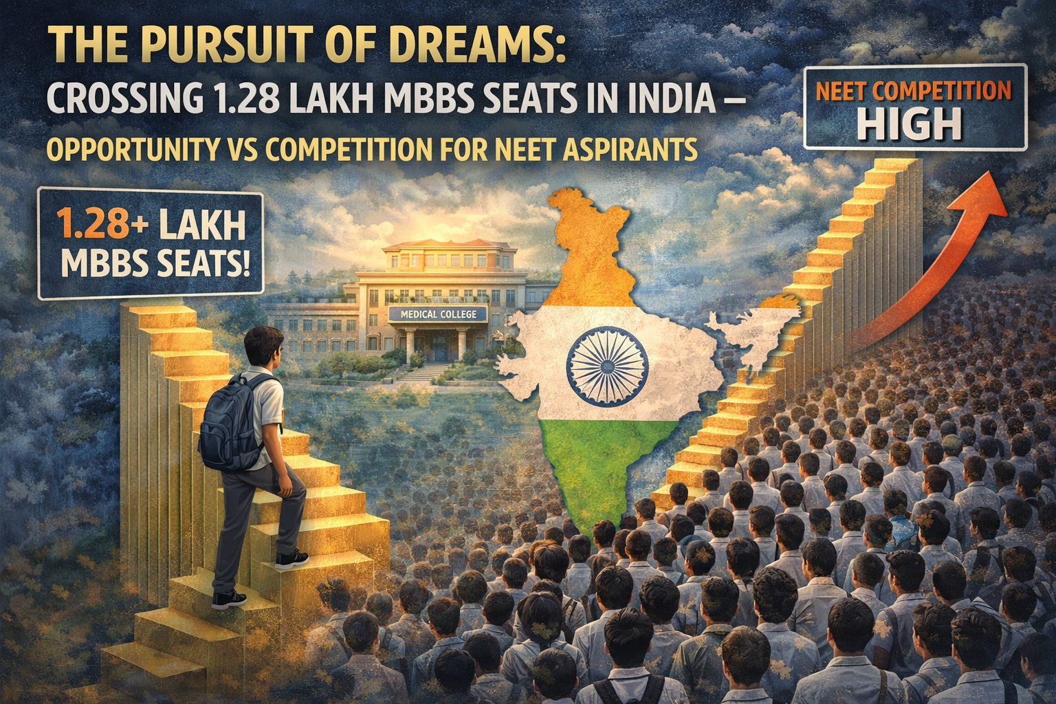 The Pursuit of Dreams: Crossing 1.28 Lakh MBBS Seats in India – Opportunity vs Competition for NEET Aspirants